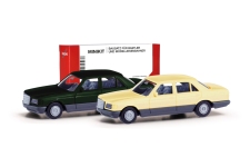Herpa 013727-003 - H0 - Mercedes-Benz S-Klasse W126 - grün/elfenbein (2 Stück)